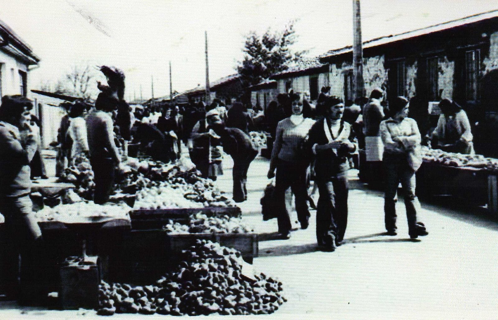 Feria libre de Parral en el pasado - Blanco y Negro